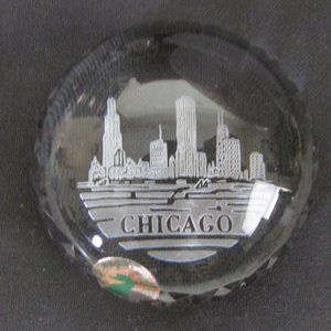 Waterford Dome Paperweight Chicago Skyline